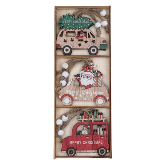 9Pcs Christmas Wooden Hanging Ornament Set Christmas Tree Decoration Crafts for Christmas Tree Home Party