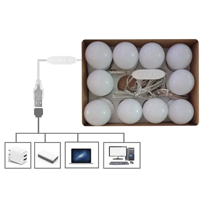 LED Vanity Lights for Mirror 10 Dimmable Bulbs Vanity Mirror Lights Kit 3 Color Modes USB Makeup Lights