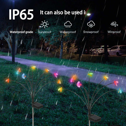 2Pcs Outdoor Solar Power Gardening Light Bee Style Water Resistant Garden Lawn Lamp