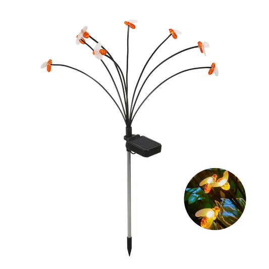 Solar Bee Firefly Light Outdoor Waterproof 8-LED Lamp Garden Decorative Light Yard Patio Pathway Decoration