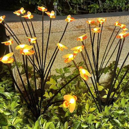 Solar Bee Firefly Light Outdoor Waterproof 8-LED Lamp Garden Decorative Light Yard Patio Pathway Decoration