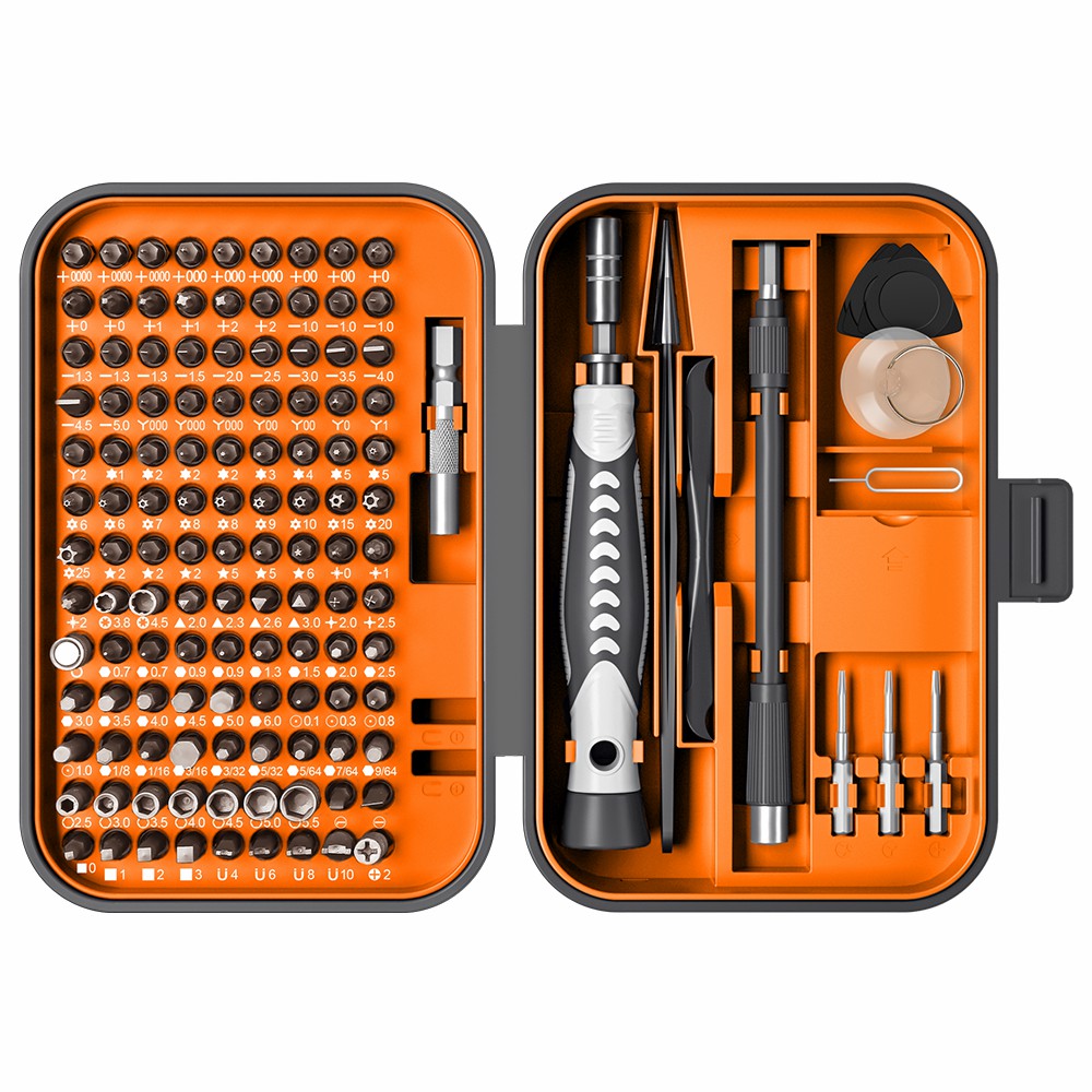 KS-840130 130Pcs Precision Screwdriver Set with 120 Bits Portable Handheld Screwdriver with Storage Box