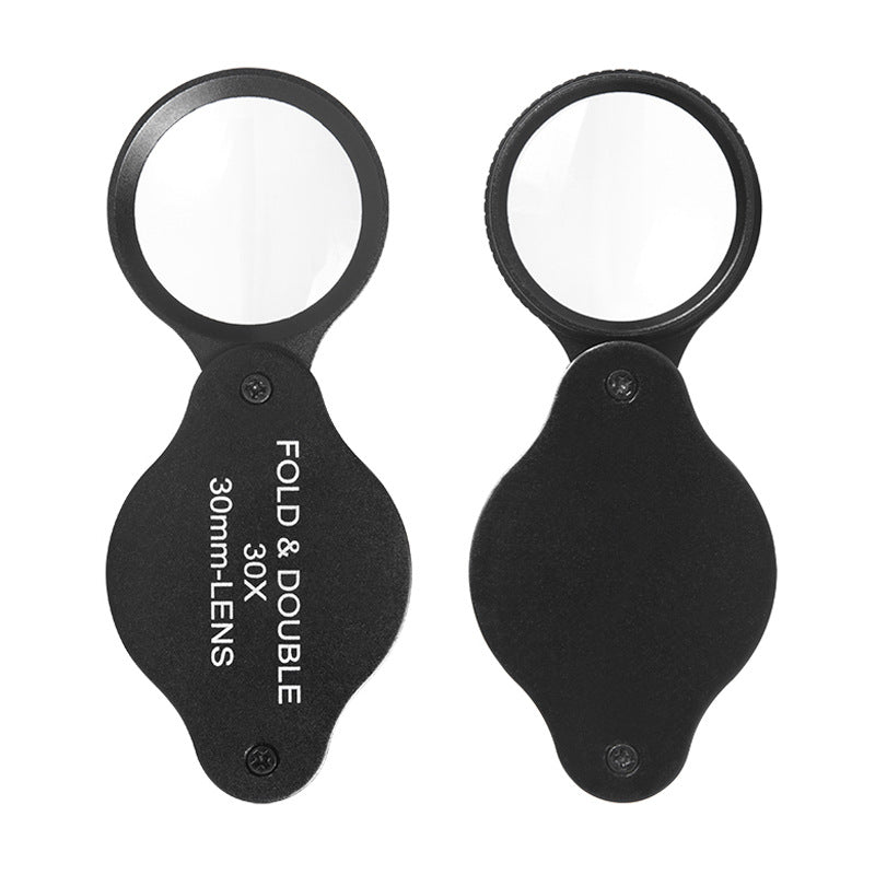 30mm Loupe Optical Glass Lens 30X Magnifier Jewelry Identification Folding Magnifying Glass