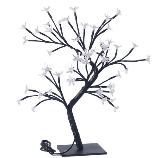 Artificial Sakura Tree 48 LEDs Light USB Powered Lamp with Detachable Case for Festival Party Decoration