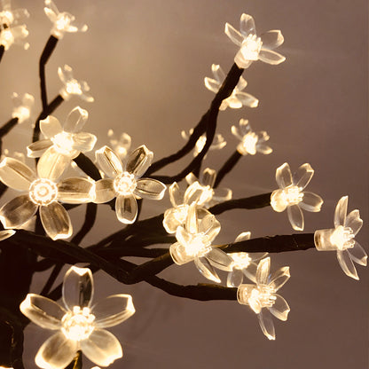 Artificial Sakura Tree 48 LEDs Light USB Powered Lamp with Detachable Case for Festival Party Decoration