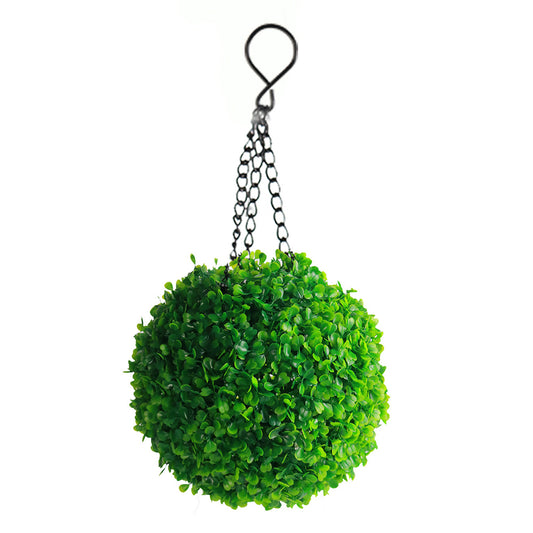 Rechargeable LED Light Green Grass Ball Chandelier Home Decor Solar Lamp Outdoor Artificial Plant Ball, Size: S