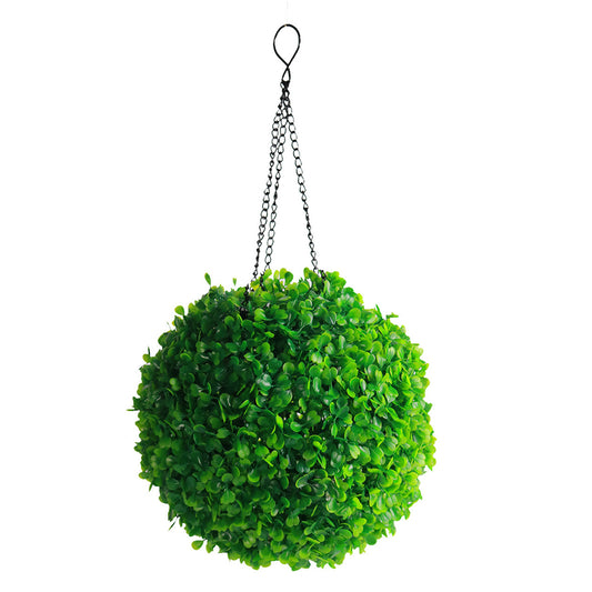 Solar Lamp LED Light Green Grass Ball Chandelier Home Decor Outdoor Rechargeable Artificial Plant Ball, Size: M