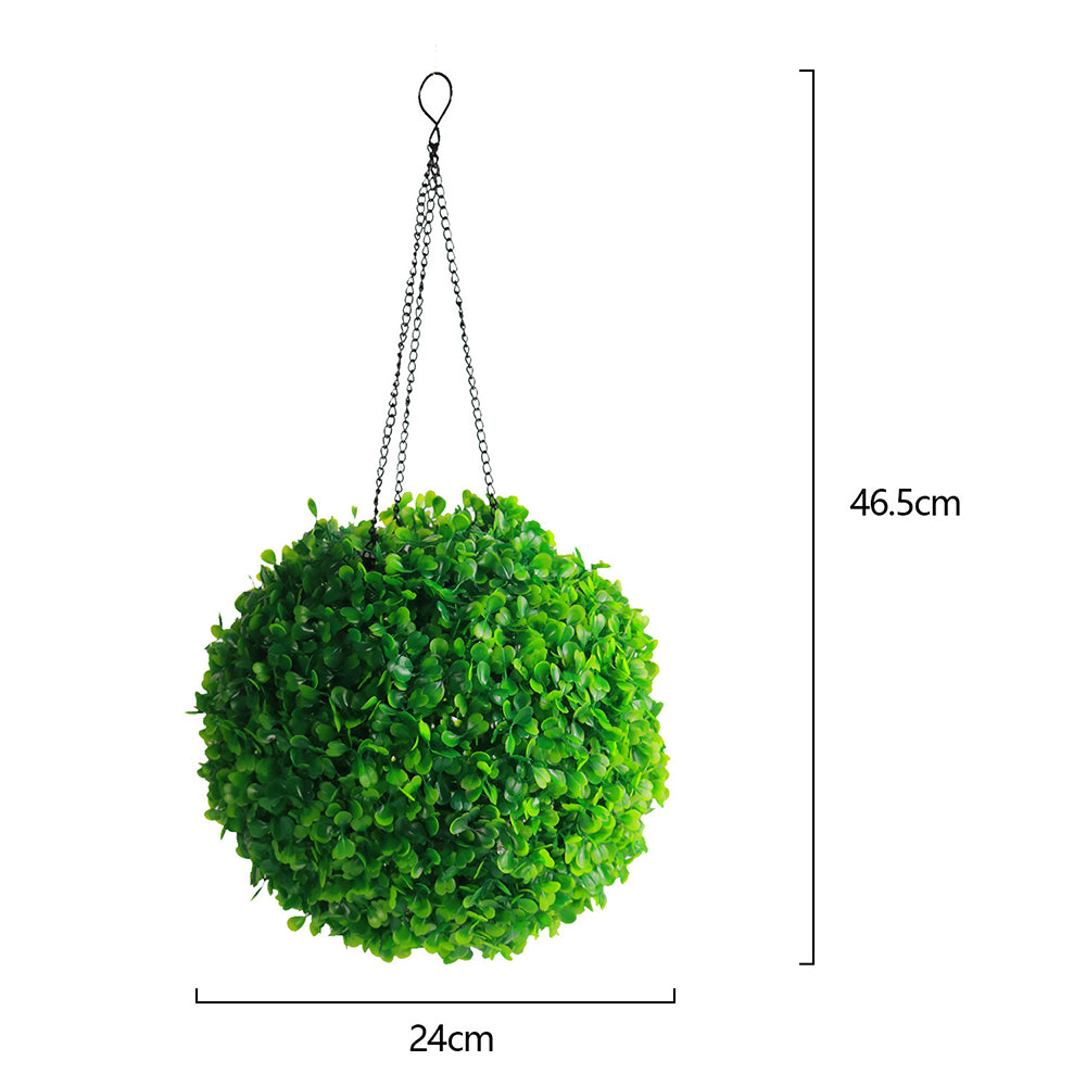 Home LED Grass Ball Chandelier Outdoor Garden Decor Artificial Plant Ball Decorative Solar Lamp, Size: L
