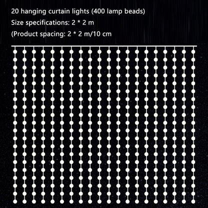 2x2m Smart Home Window String Lamp APP Remote Controlled DIY Programming RGB Color Changing LED Curtain Light
