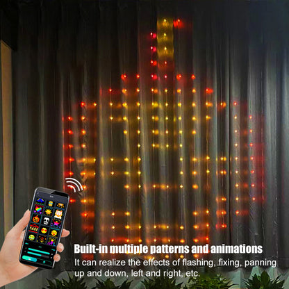 1x1m DIY Programming LED Curtain Light RGB Color Changing Smart Home Window String Lamp APP Remote Controlled