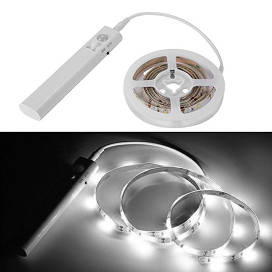 1m 30-LEDs Light Strip 5V Battery Powered Sensing Light Indoor Lamp for Home Bathroom Cabinet Window Decor