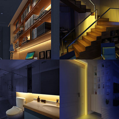 1m 30-LEDs Light Strip 5V Battery Powered Sensing Light Indoor Lamp for Home Bathroom Cabinet Window Decor