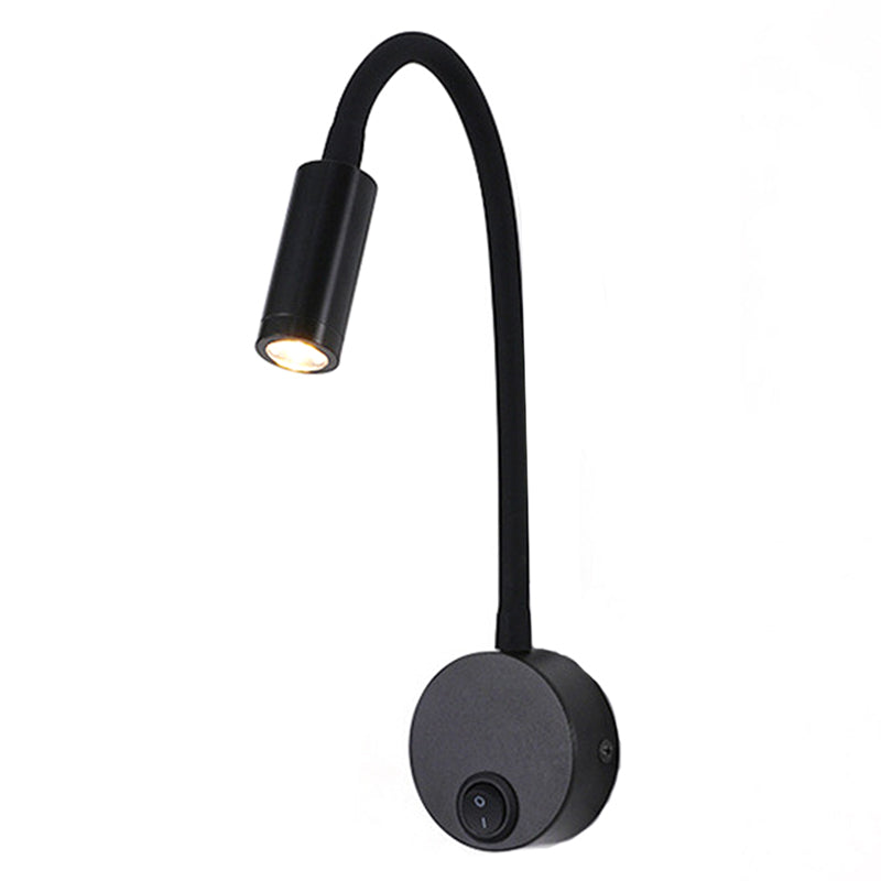 Flexible Wall Mounted LED Night Light Bedside Metal 1W Warm Light Lamp for Home, Hotel