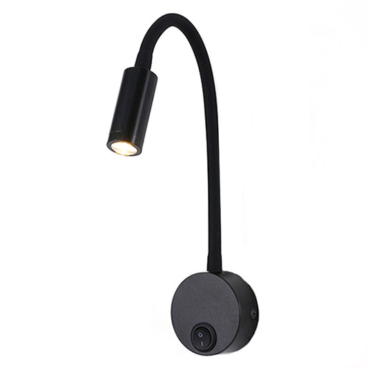Flexible Wall Mounted LED Night Light Bedside Metal 1W Warm Light Lamp for Home, Hotel