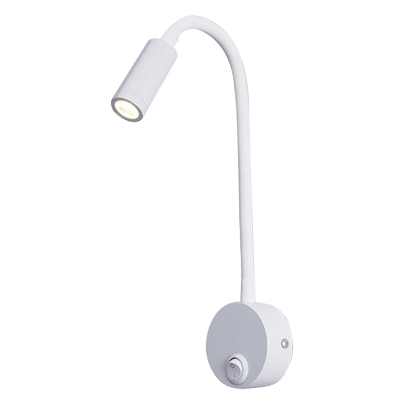 Flexible Wall Mounted LED Night Light Bedside Metal 1W Warm Light Lamp for Home, Hotel