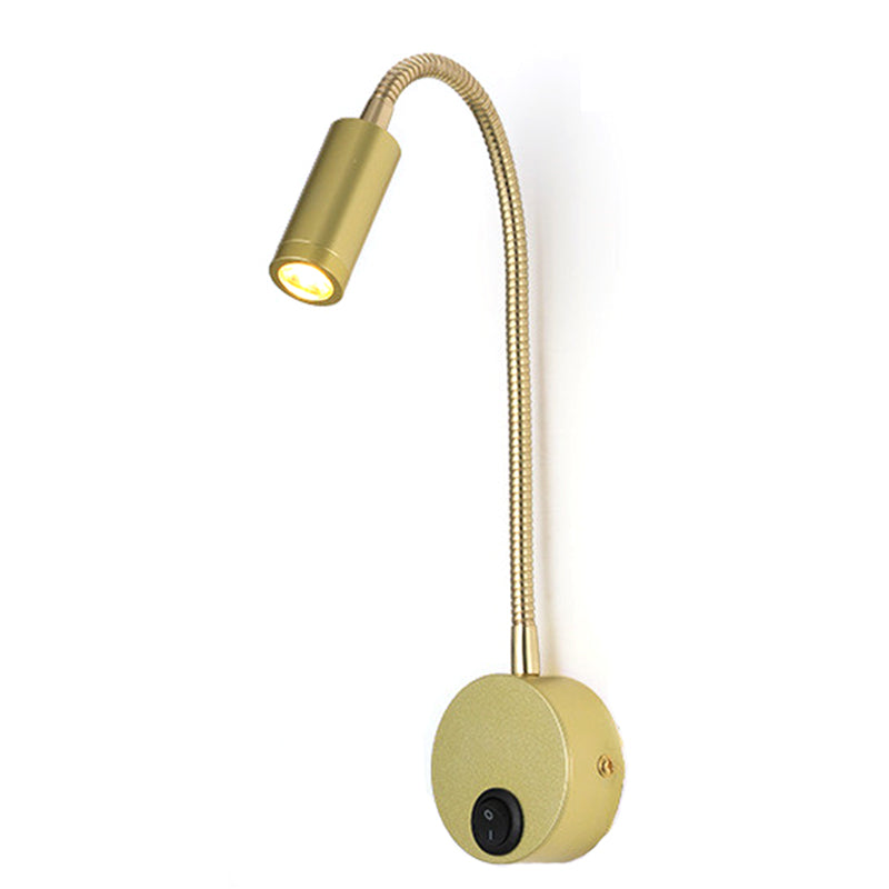 Flexible Wall Mounted LED Night Light Bedside Metal 1W Warm Light Lamp for Home, Hotel