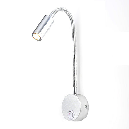 Flexible Wall Mounted LED Night Light Bedside Metal 1W Warm Light Lamp for Home, Hotel