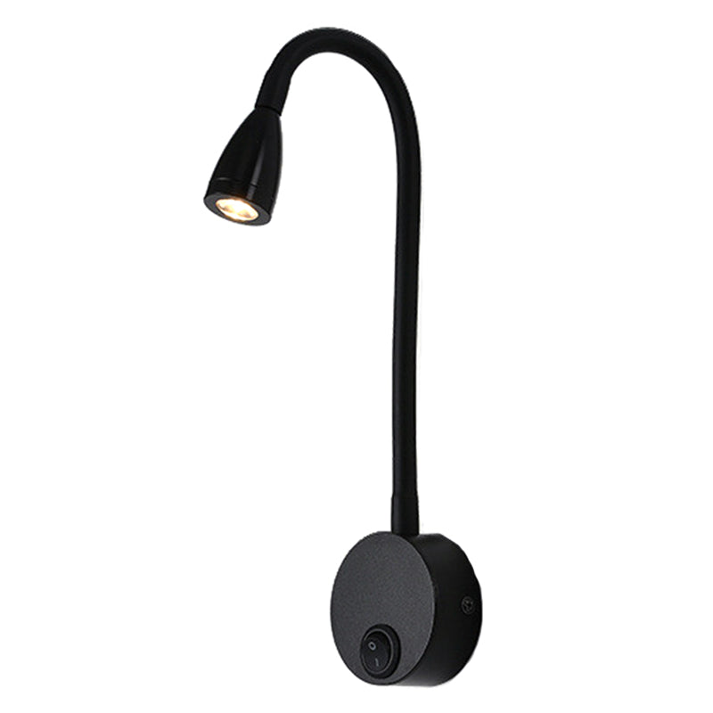 Flexible Wall Mounted LED Night Light Bedside Metal 1W Warm Light Lamp for Home, Hotel