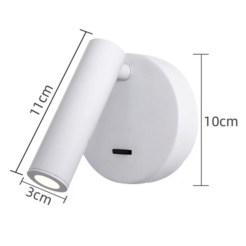 3105 Bedroom Bedside Wall Lamp 350-Degree Rotatable Reading Light Spotlight with Switch, 3W Warm Light