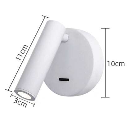 3105 Bedroom Bedside Wall Lamp 350-Degree Rotatable Reading Light Spotlight with Switch, 3W Warm Light