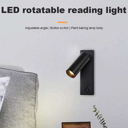 3103 Bedside Wall Lamp 350-Degree Rotatable Wall Sconce Reading Light with Switch, 3W Warm Light