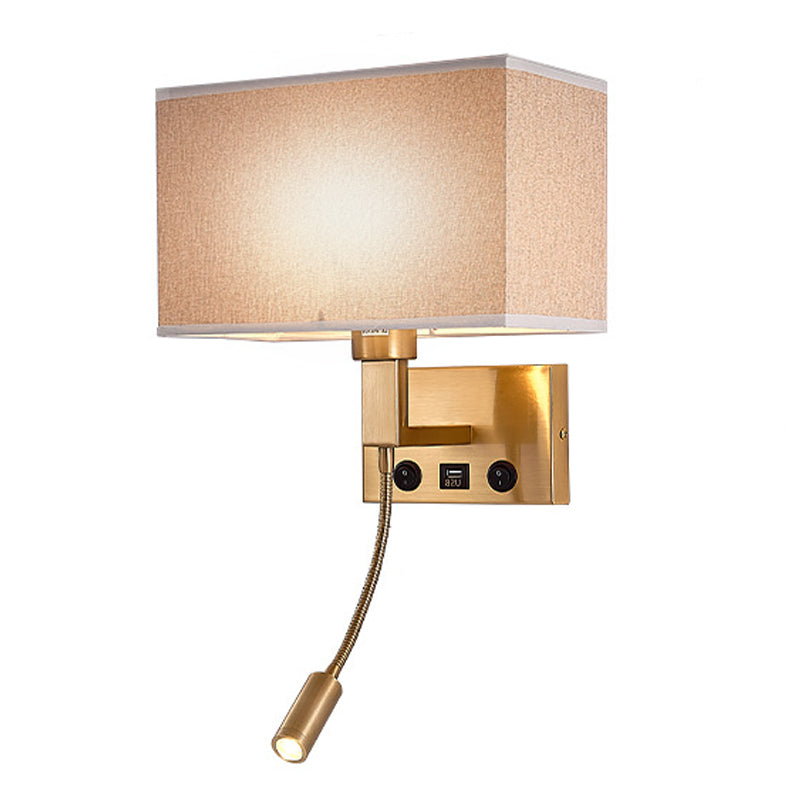 3104 5W Bedside Wall Lamp Corridor LED Reading Light with Gooseneck Spotlight and USB Port