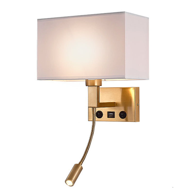 3104 5W Bedside Wall Lamp Corridor LED Reading Light with Gooseneck Spotlight and USB Port