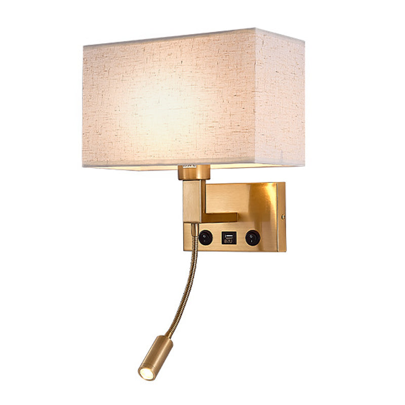 3104 5W Bedside Wall Lamp Corridor LED Reading Light with Gooseneck Spotlight and USB Port