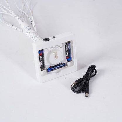 Christmas Lighted Birch Tree Branches Home Decor Tabletop Artificial Plastic Tree Lamp Xmax Ornament, 60CM