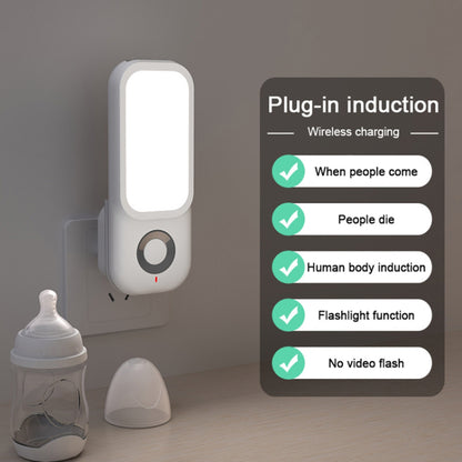 TB-38SLIWO LED Night Light Plug in Walls Wireless Charging Light  Human Body Induction Lamp