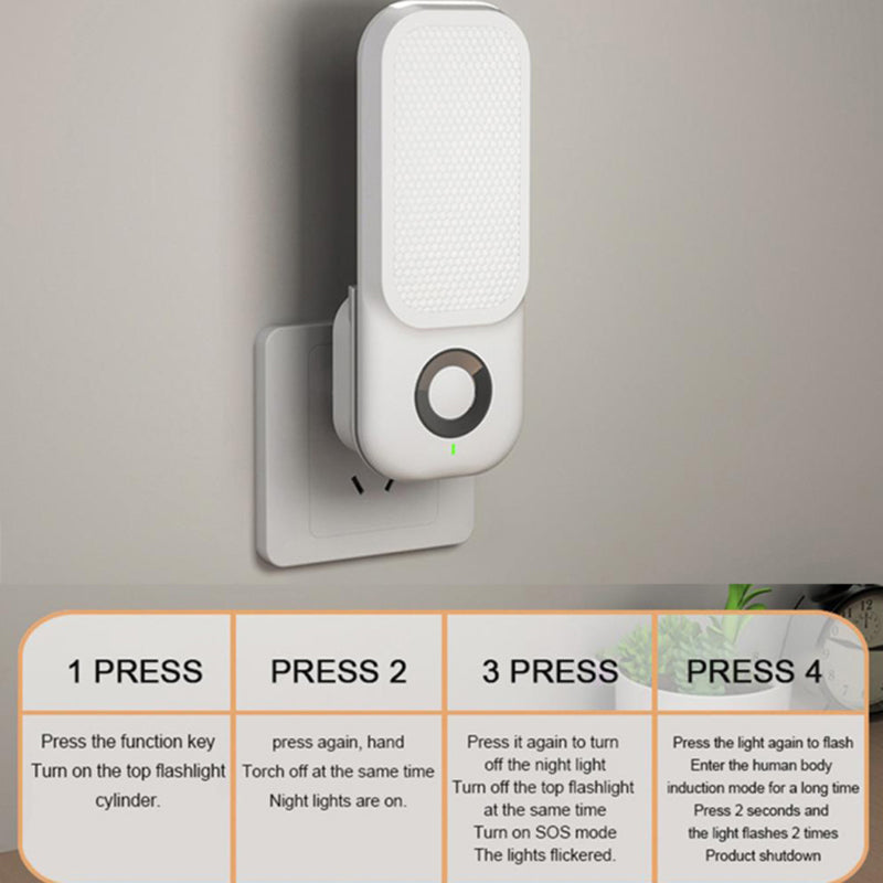 TB-38SLIWO LED Night Light Plug in Walls Wireless Charging Light  Human Body Induction Lamp