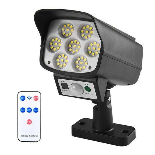 SH-63A Camera Shape Solar Sensor Wall Light 63 LED Strong Light Anti-Thief Wireless Monitor Lamp with Remote Control