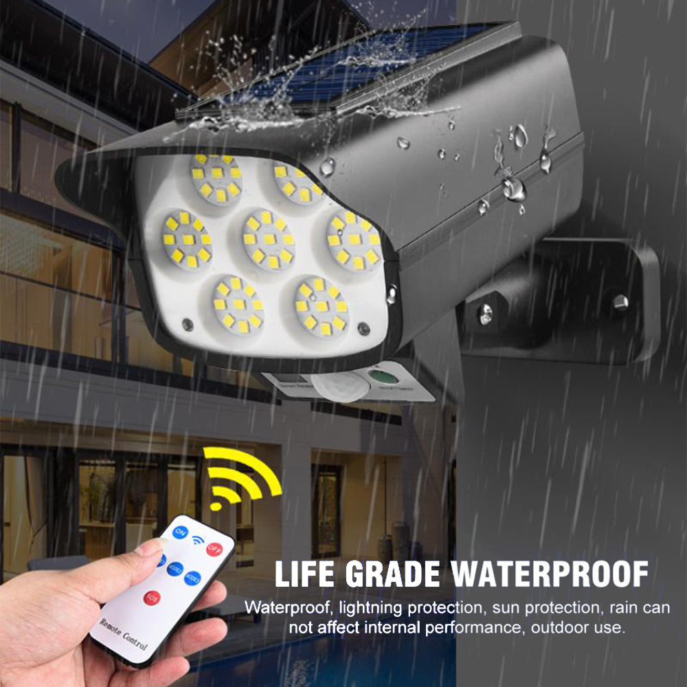 SH-63A Camera Shape Solar Sensor Wall Light 63 LED Strong Light Anti-Thief Wireless Monitor Lamp with Remote Control