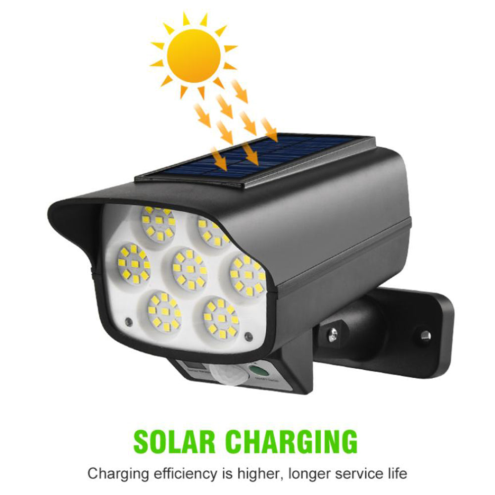 SH-63A Camera Shape Solar Sensor Wall Light 63 LED Strong Light Anti-Thief Wireless Monitor Lamp with Remote Control