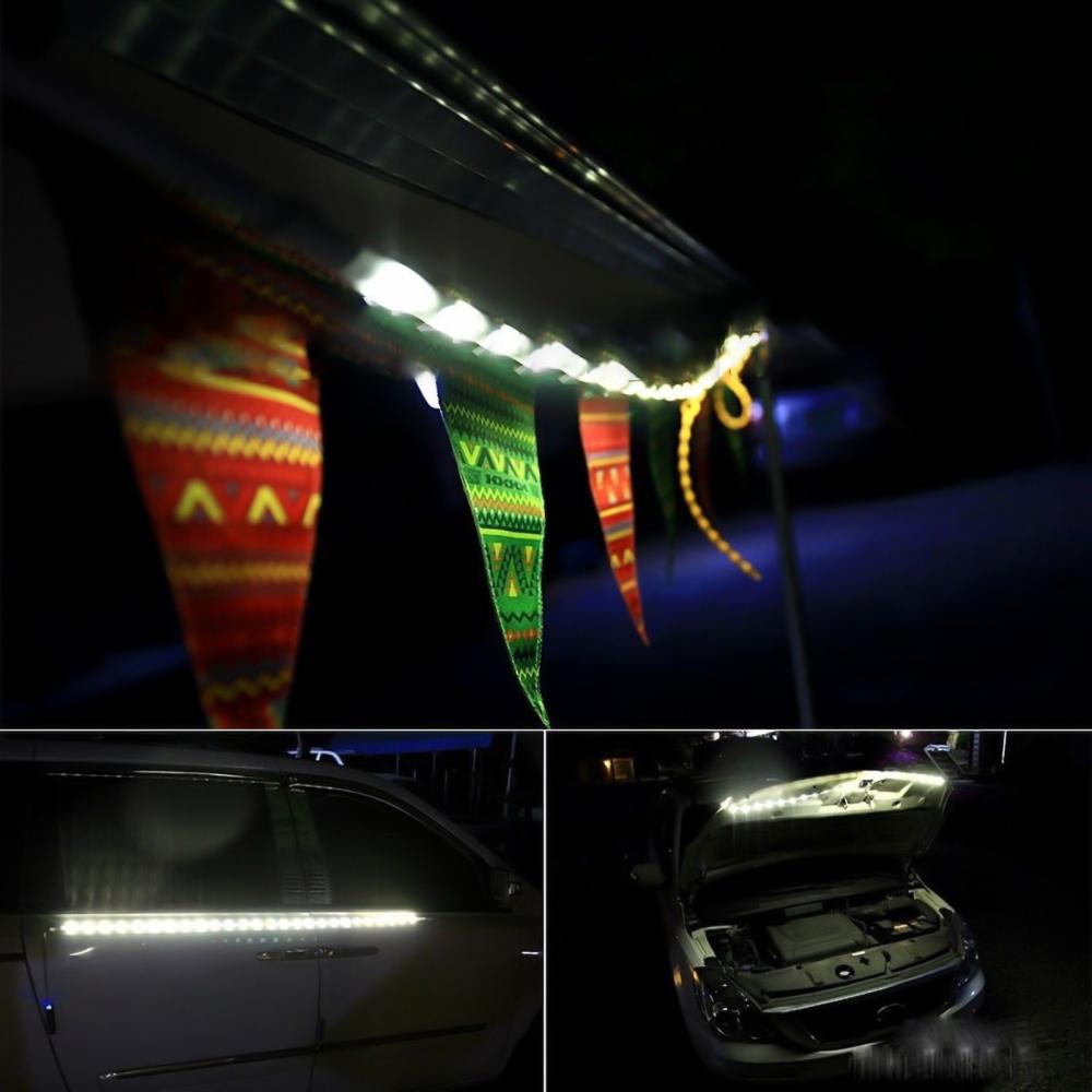 1.5m 45-LED String Light Outdoor Tent Camping Single Color Lighting Lamp Strip with 5V Touch Control Switch