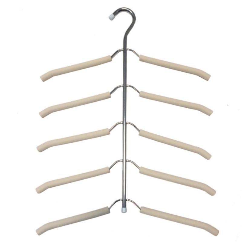 HM-06 5 Layers Space-saving Clothes Hanger High Manganese Steel + EVA Foam Wardrobe Clothes Hanger
