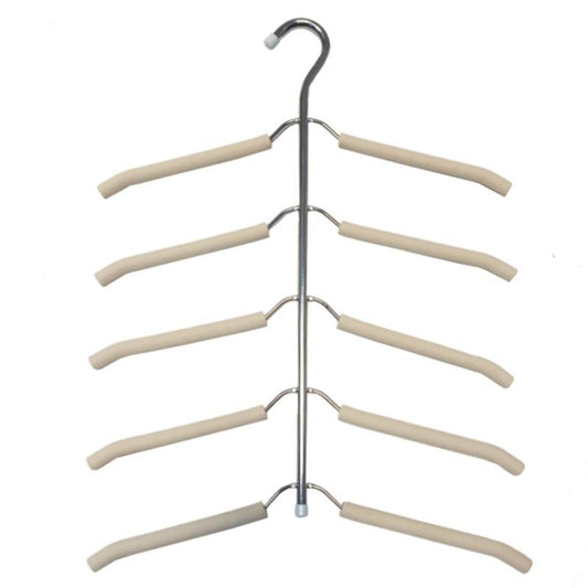 HM-06 5 Layers Space-saving Clothes Hanger High Manganese Steel + EVA Foam Wardrobe Clothes Hanger