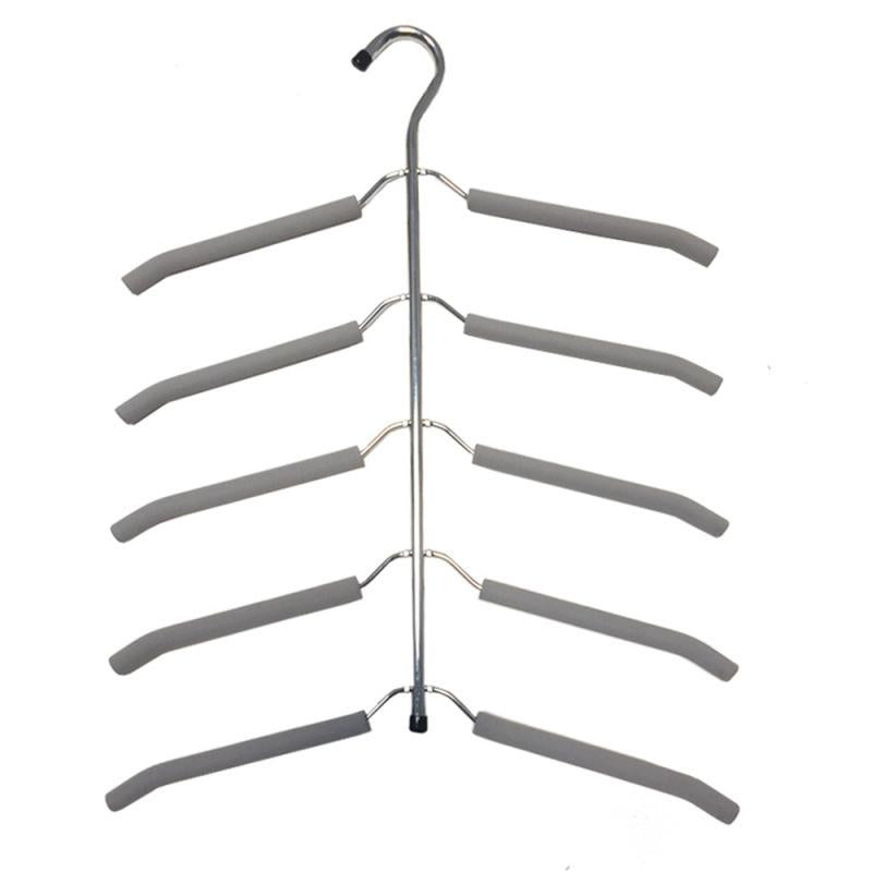 HM-06 5 Layers Space-saving Clothes Hanger High Manganese Steel + EVA Foam Wardrobe Clothes Hanger