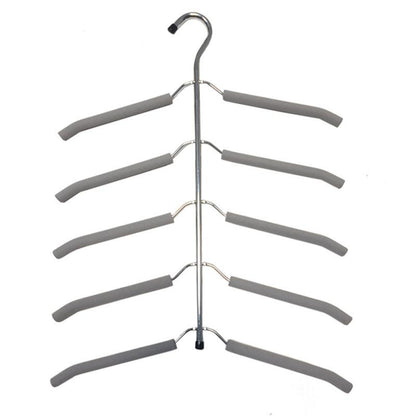 HM-06 5 Layers Space-saving Clothes Hanger High Manganese Steel + EVA Foam Wardrobe Clothes Hanger