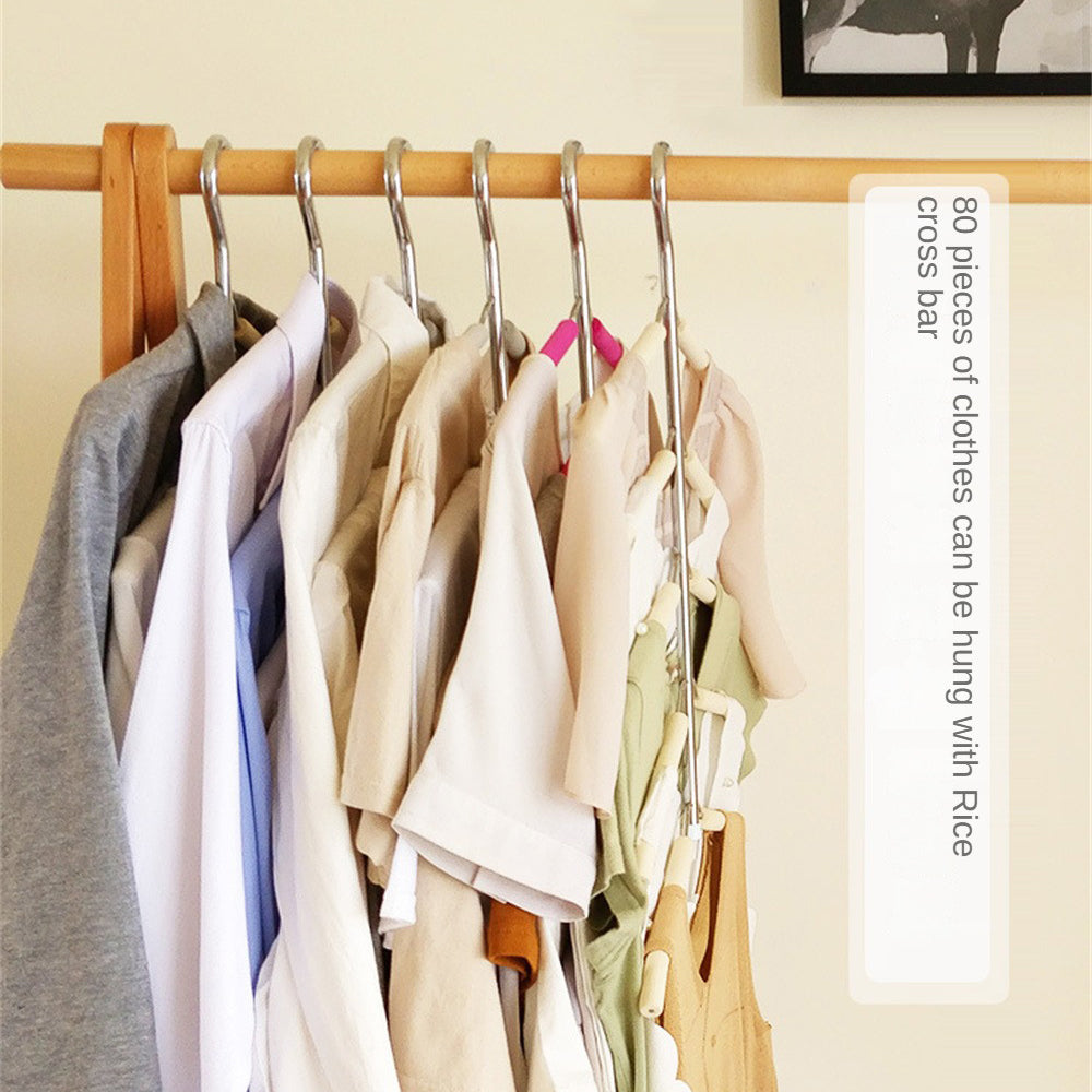 HM-06 5 Layers Space-saving Clothes Hanger High Manganese Steel + EVA Foam Wardrobe Clothes Hanger