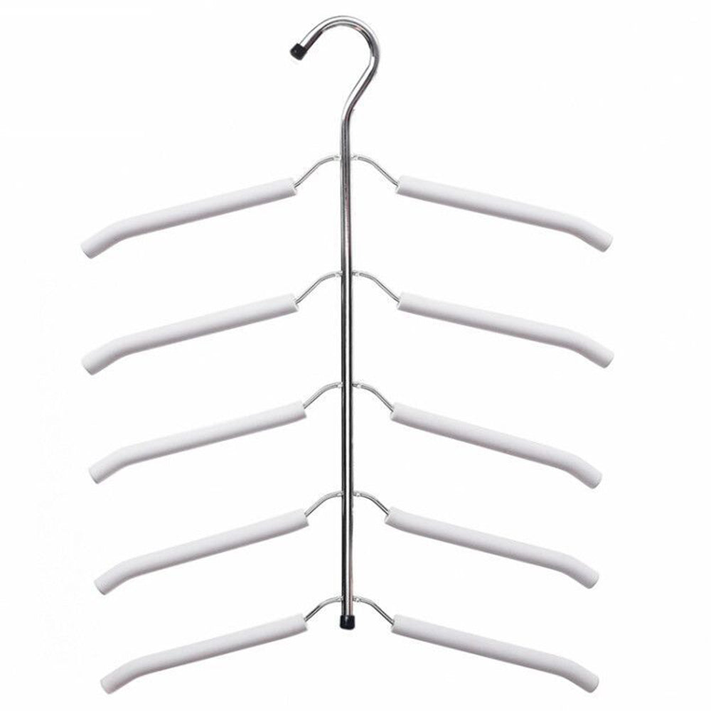 HM-06 5 Layers Space-saving Clothes Hanger High Manganese Steel + EVA Foam Wardrobe Clothes Hanger