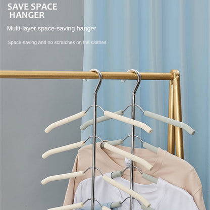 HM-06 5 Layers Space-saving Clothes Hanger High Manganese Steel + EVA Foam Wardrobe Clothes Hanger