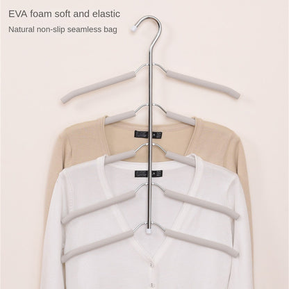 HM-06 5 Layers Space-saving Clothes Hanger High Manganese Steel + EVA Foam Wardrobe Clothes Hanger