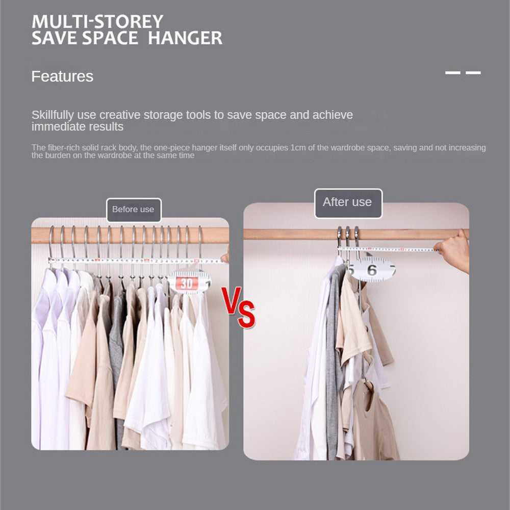 HM-06 5 Layers Space-saving Clothes Hanger High Manganese Steel + EVA Foam Wardrobe Clothes Hanger
