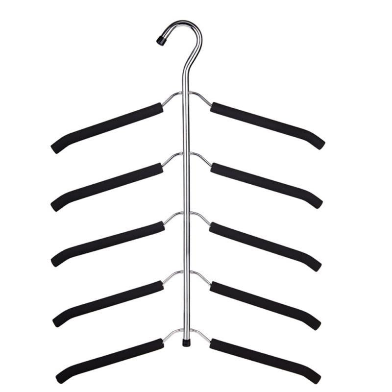 HM-06 5 Layers Space-saving Clothes Hanger High Manganese Steel + EVA Foam Wardrobe Clothes Hanger