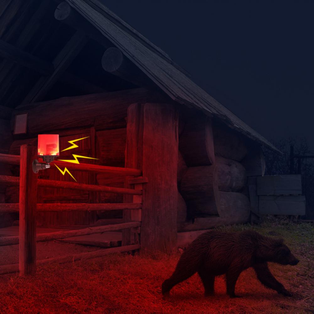 N911L Recordable Solar-Powered Animal Repeller Alarm Light Outdoor Garden Night Light