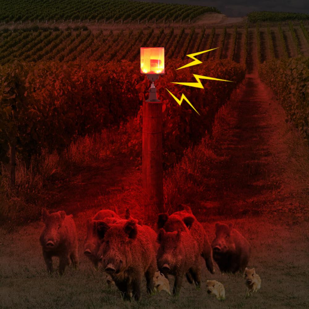 N911L Recordable Solar-Powered Animal Repeller Alarm Light Outdoor Garden Night Light