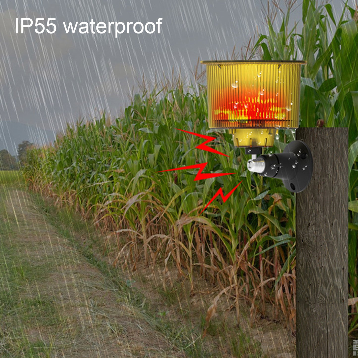 N911R Solar Power Bird Repeller Recordable Beast Repellent Device Warning Light