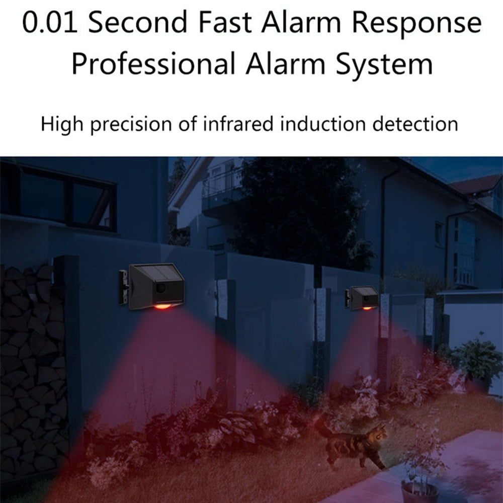 N911F Solar Remote Control Warning Light Waterproof Wireless Human Body Induction Alarm Light