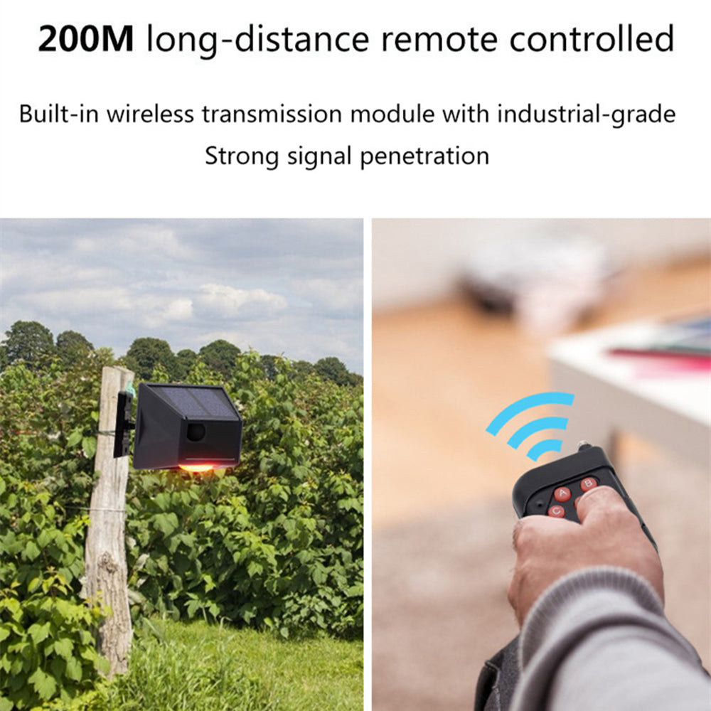 N911F Solar Remote Control Warning Light Waterproof Wireless Human Body Induction Alarm Light